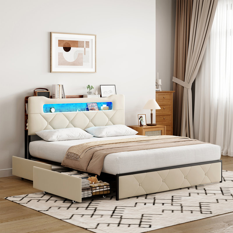 Bed, European Double (140 x 200 cm), Beige