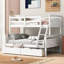 Lit superposé simple au dessus d'un lit double avec 2 tiroirs de rangement, sécuritaire et durable - blanc, sommeil stable et durable-403258869
