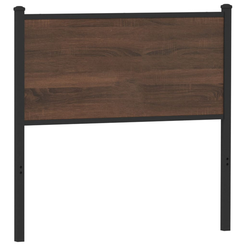 Vidaxl Replace Headboard Smoked Oak 90 Cm Engineered Wood And Steel, Brown Oak, Small Single (2'6)