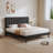 Modern Simple Colorful Upholstered Platform Bed Frame, Mattress Foundation With Wooden Slats, No Box Spring Required Frame For Solid Support-808048281-808048282