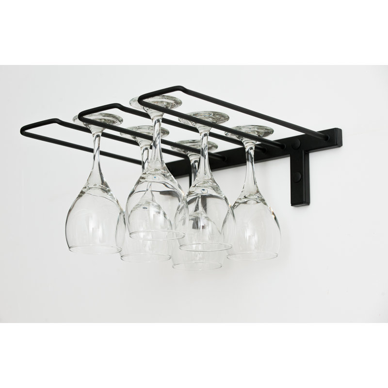 Rocio Wall Mounted Wine Glass Rack in Black