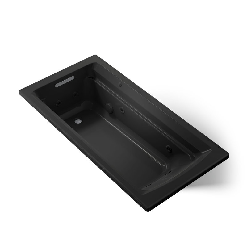 Archer 72" x 36" Drop in Whirlpool Acrylic Bathtub, Almond