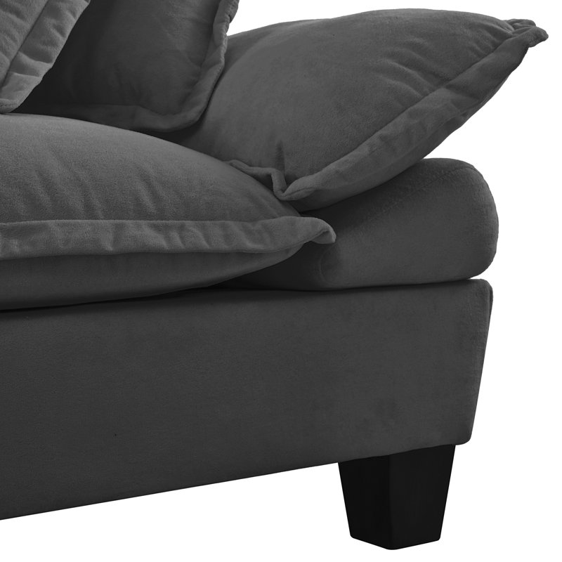 Chenille Sailboat Modular Sofa With Curved Armrests
