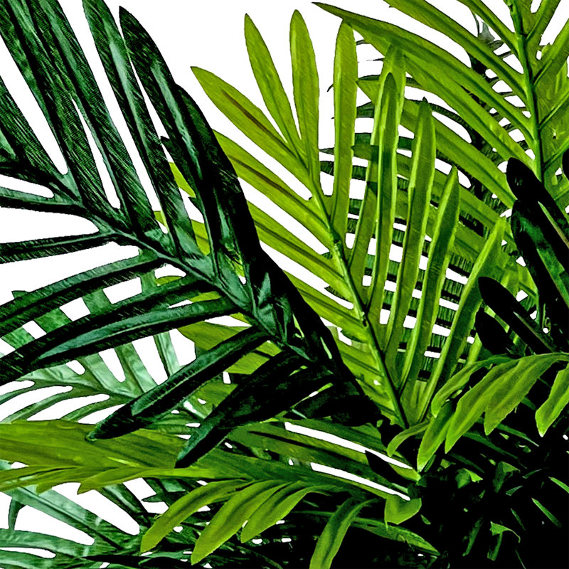 Antonella 30'' Faux Palm Plant in Wicker/Rattan Basket, White