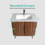 Meuble-lavabo autoportant 30 po en noyer rayé avec lavabo