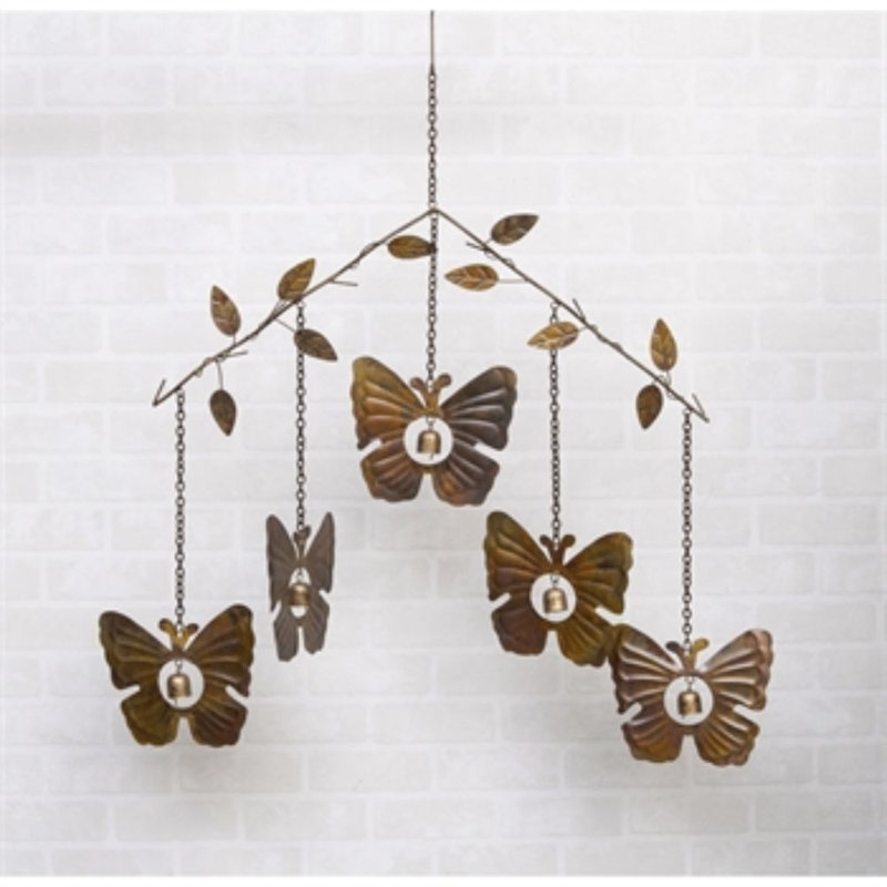 Mobile à papillon en métal avec sonneries bell