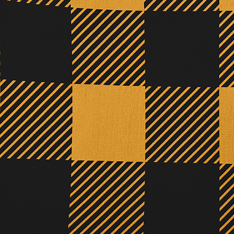 Plaid Reversible Throw Pillow, 16" x 16", Golden Mustard
