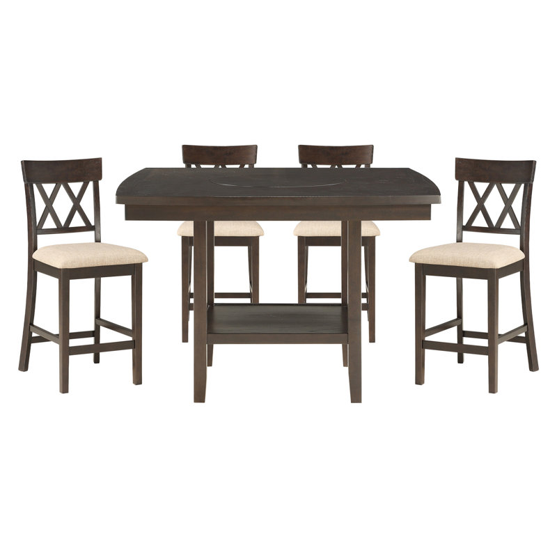 Table à hauteur de comptoir brun foncé