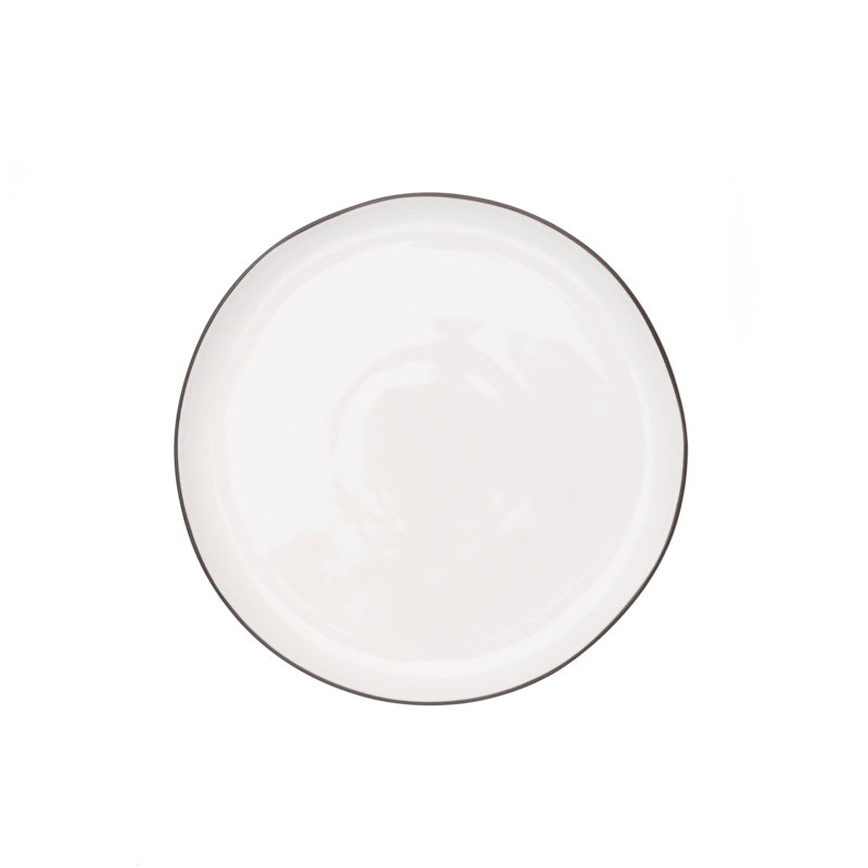 Abbesses Salad Plate, White/Black