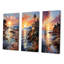 "Espagne coucher de soleil à Ibizas", 3 pièces sur toile-1958917810-1958917807