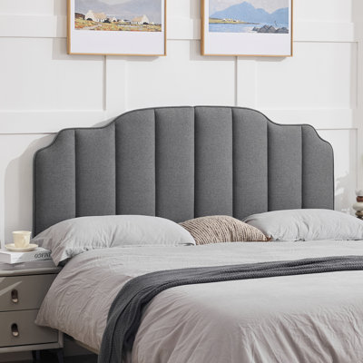 Vertical Channel Tufting Upholstered Adjustable Headboard