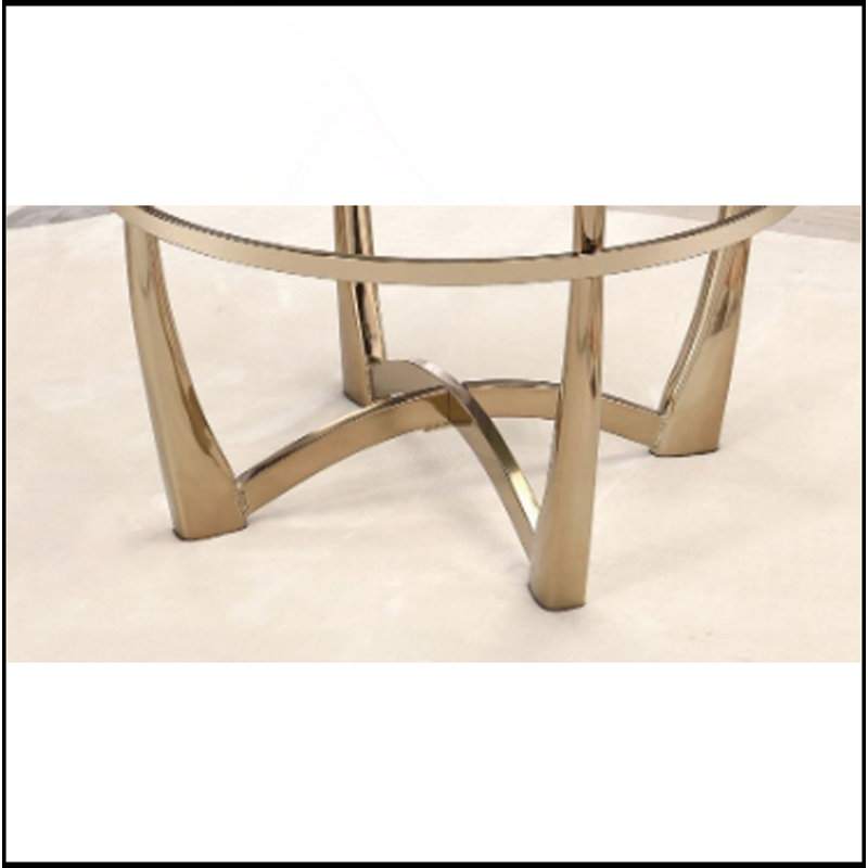 Clear Glass & Champagne Finish Coffee Table (Coffee Table Only)