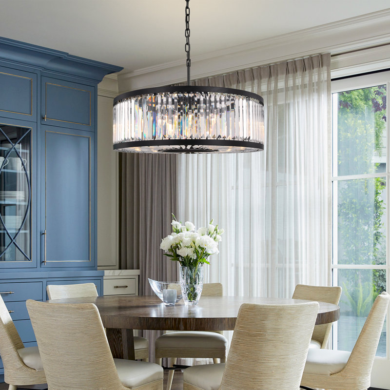 Advaita 24" 6-Lights Round Crystal Chandelier Dimmable Lighting