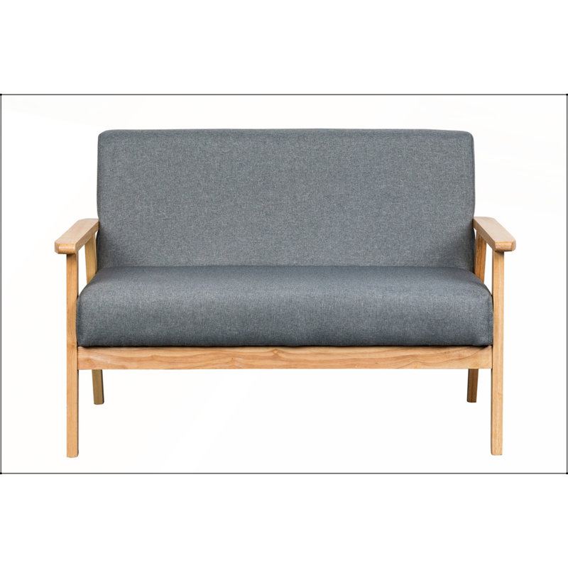 Causeuse gris foncé, Bois naturel