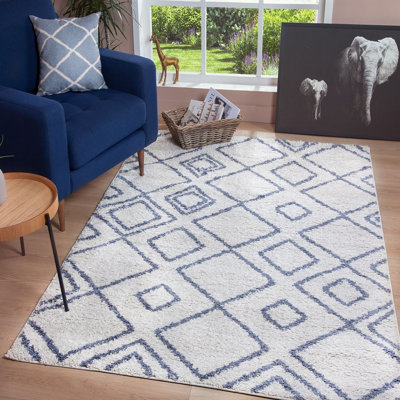 Tapis géométrique crème