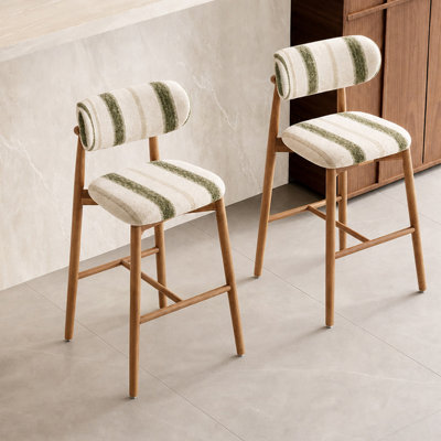 Beige-white+Green+Nut-brown Solid back side Chair(Set of 8)