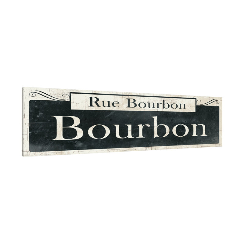 «French Quarter Sign I» par Wild Apple Portfolio - impression sur toile tendue, H 12 po x l 36 po x P 1,5 po