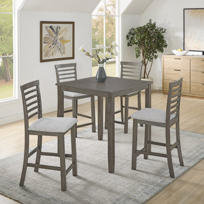 Dining Table, Bar Table And Chairs Set, 5 Piece Dining Table Set,Retro-Style Breakfast Table Set,For Living Room, Dining Room by Alcott Hill