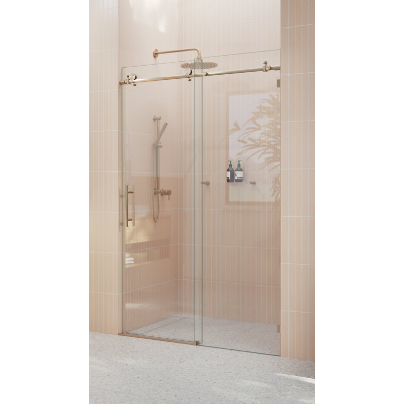 Porte de douche coulissante entièrement sans cadre Eclipse 44 - 48 po x 78 po, Bronze brossé