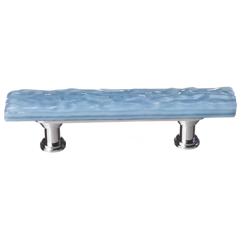Skinny Glacier Bar / Handle Pull, Polished Chrome, Powder Blue