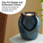 9.25"H Turquoise Leaf Textured Ceramic Jar Tabletop Fountain With Pump And LED Light (KD)