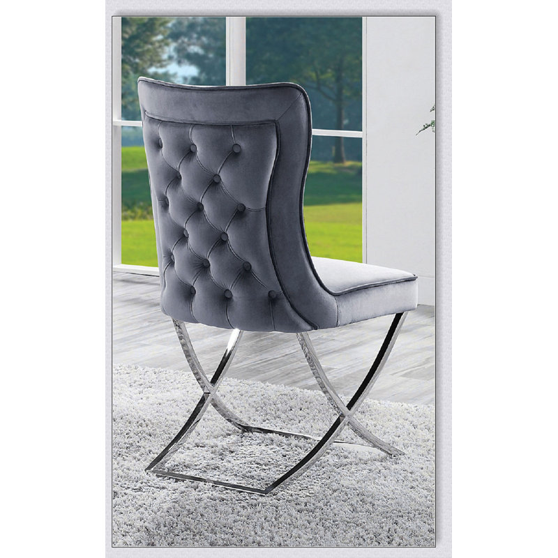 Chaises d'appoint en velours 2 pièces