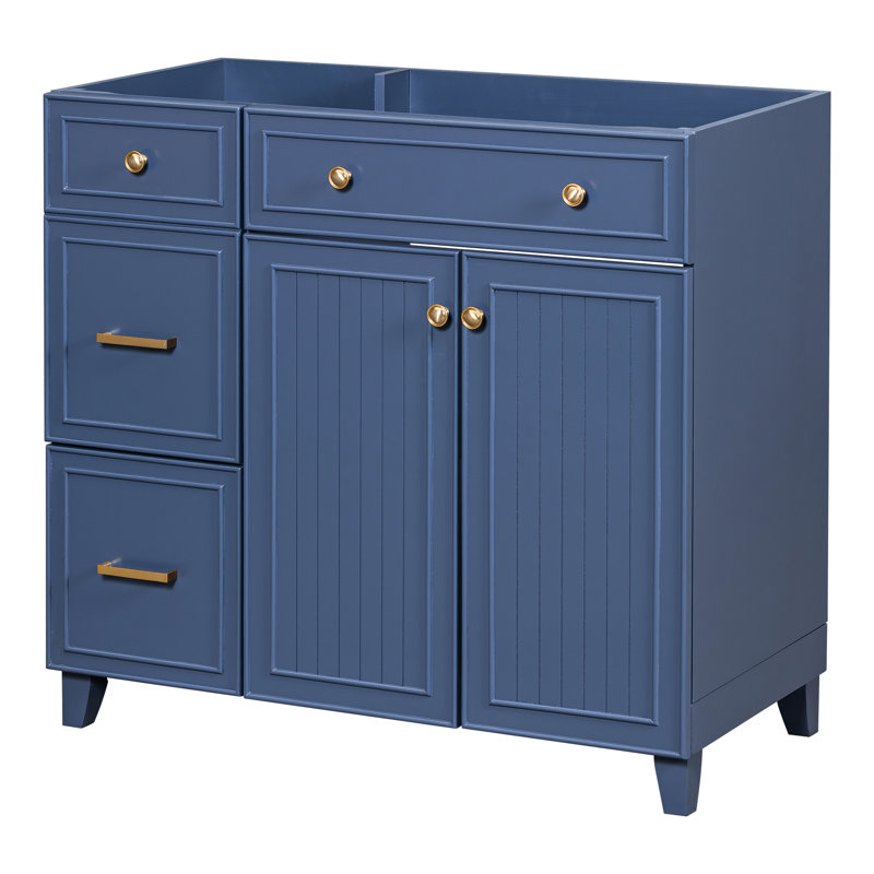 Meuble-lavabo bleu 36 po, pratique et élégant