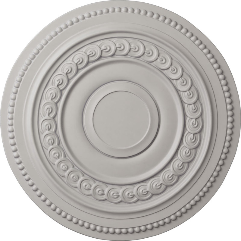 Médaillon de plafond 18 po x P 1 1/4 po Oldham (convient aux auvents jusqu'à 8 5/8 po), Blanc ultra pur