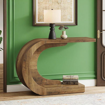 Gravity-defying Wave Design Console Table - Unique Accent Table For Living Room & Sofa Back