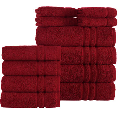 Luxury 12-Piece Towel Set Includes 4 Bath Towels, 4 Hand Towels, And 4 Washcloths Ringspun Cotton Is Absorbent And Soft