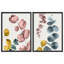 Jaune, vert, rose, feuilles, plantes, art moderne, impressions encadrées, affiches, salle de bain, petit art mural-104788494-104788498