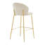 Kira Indoor Upholstered Bar Stool, Beige Fabric With Metal Frame, Set Of 2