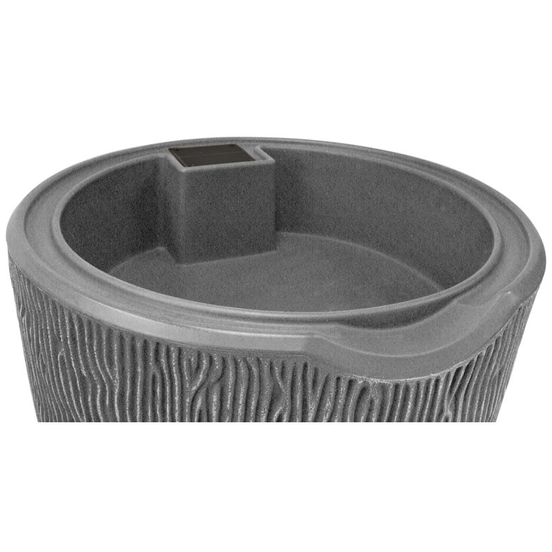Good Ideas 90 Plastic Drainable Rain Barrel, Dark Granite