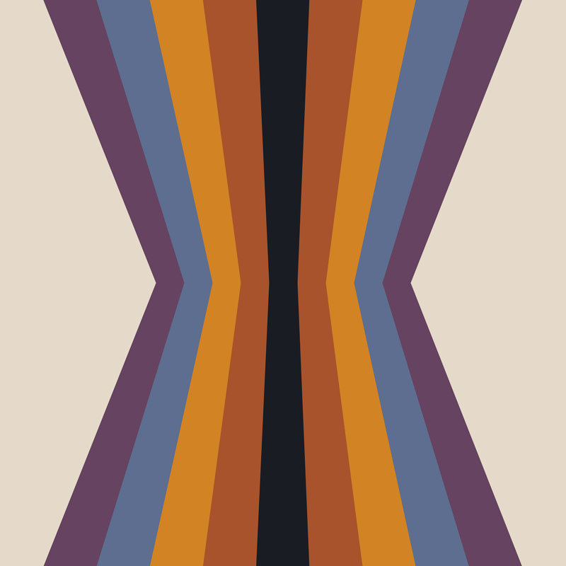 Couleur, poèmes, rayures rétro, réflexion, H 36 po x l 36 po