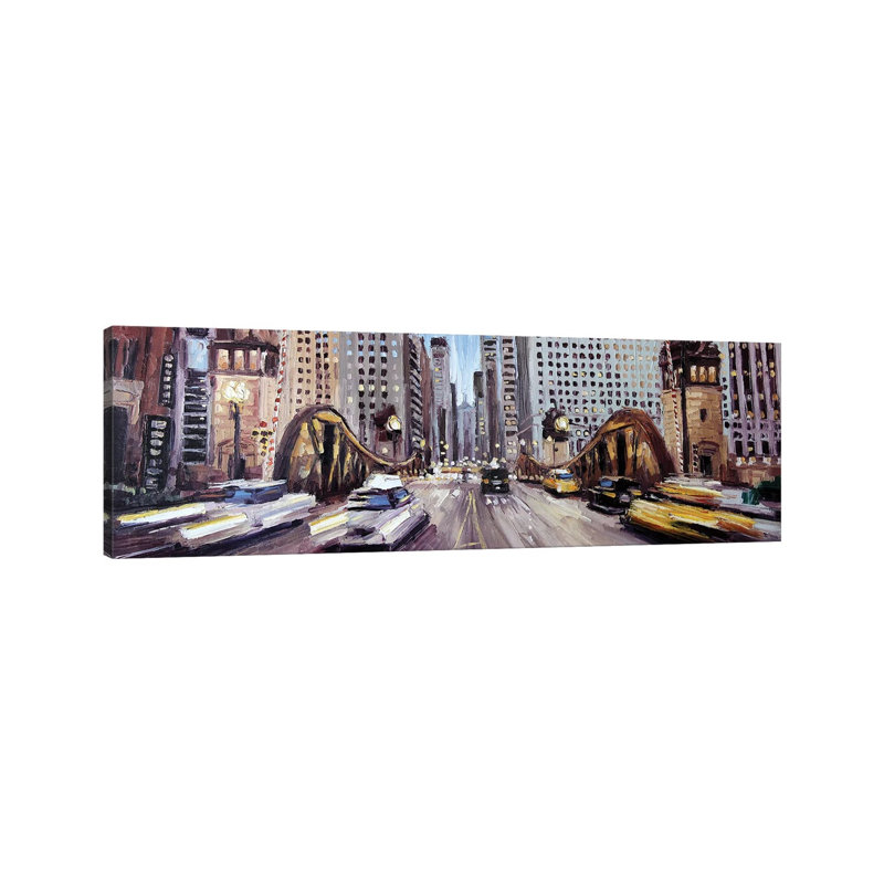 Lasalle Ave Bridge 1 Piece Wrapped Canvas Panoramic Wall Art, 121.92 cm H x 40.64 cm W x 1.91 cm D