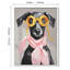 Art mural de vacances de style chien, toile de coton avec cadre en polyester, matériaux de haute qualité pour le salon et la chambre à coucher, quincaillerie préinstallée, pour les proches