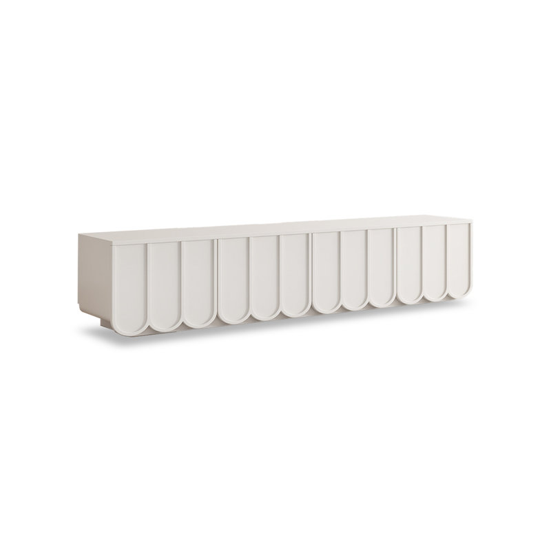 Meuble télé moderne en bois manufacturé blanc, 78.74