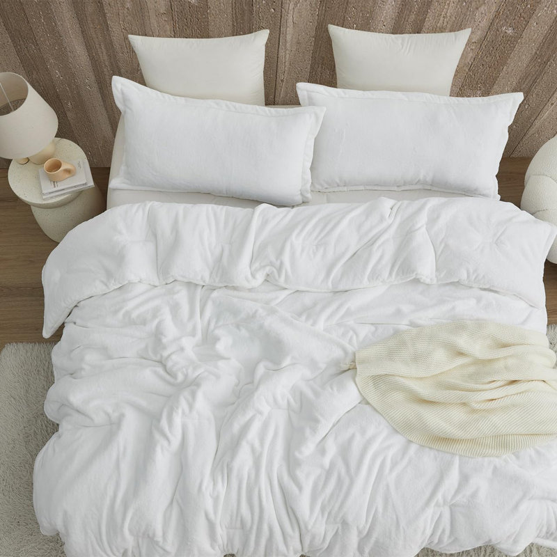 Ensemble d'édredon surdimensionné Coma, Blanc, Édredon pour très grand lit + 2 taies décorativ
