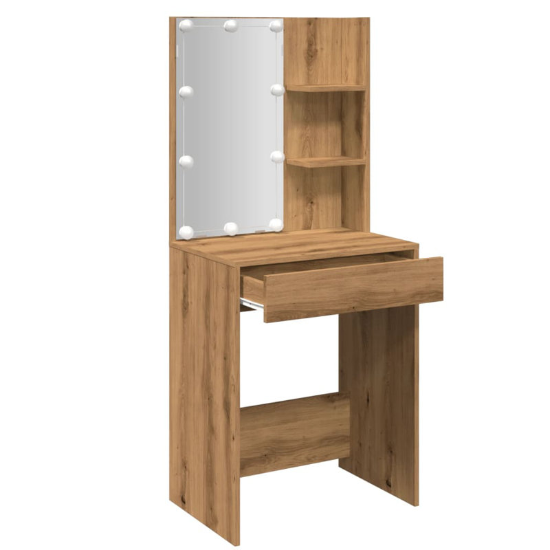 Aris Dressing Table with Mirror, Artisan Oak