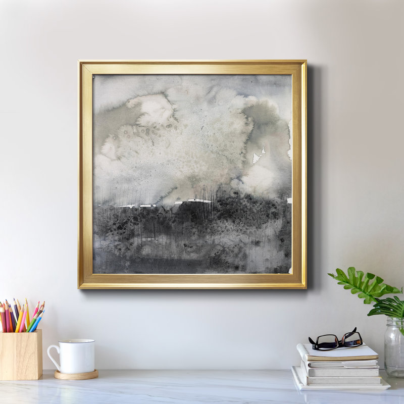 Toile encadrée salée Horizon II-Premium - prête à être accrochée, H 17,5 po x l 17,5 po x P 1,5 po, Or
