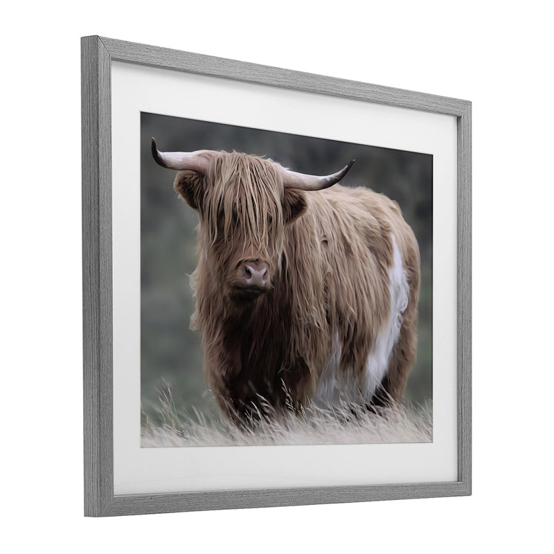«Wandering Harry Highland», reproduction sous verre encadrée, conception de Marcus Prime, H 13 po x l 16 po