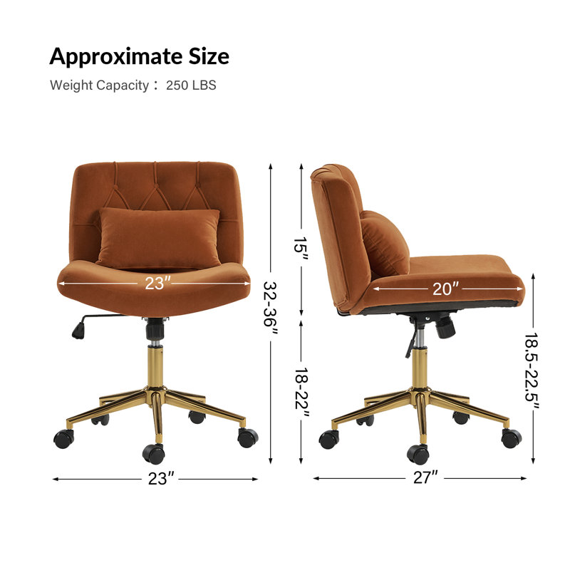 Fauteuil de bureau en polyester avec coussin inclinable moderne Guitra, Orange