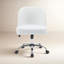 Chaise de bureau rotative en sherpa de 25,59 po Brodyn-806477409