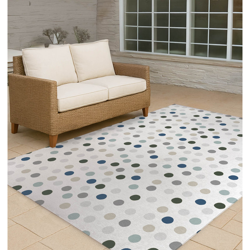 Tapis d'extérieur antidérapant Always Polka, Rectangle 4pi x 6 pi