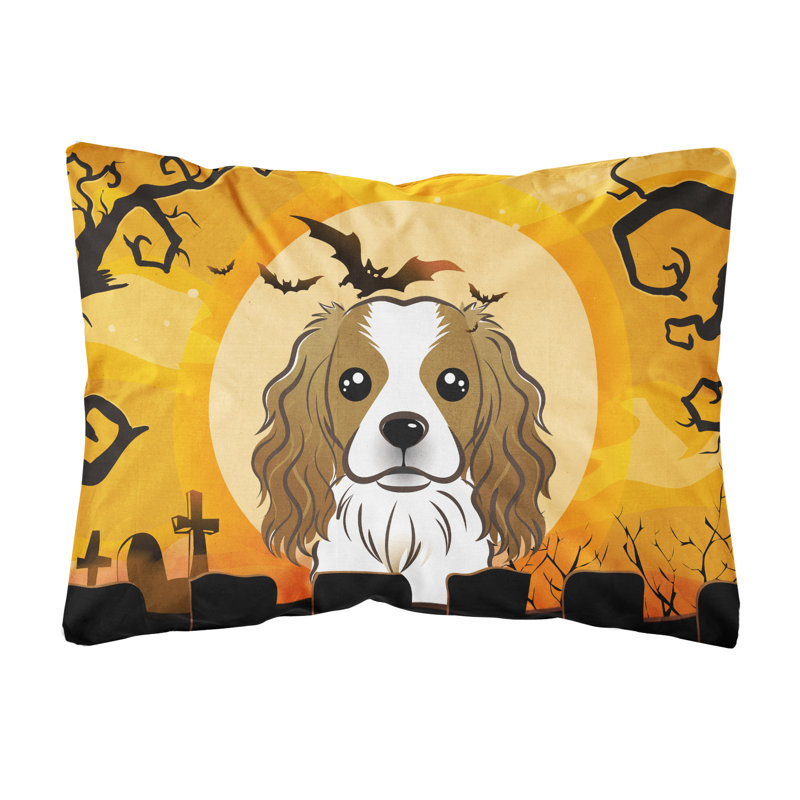  Coussin décoratif intérieur / extérieur Halloween Cavalier Spaniel