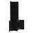 62" Tall Double Door Corner Linen Cabinet With Four Shelves Black-1438078591