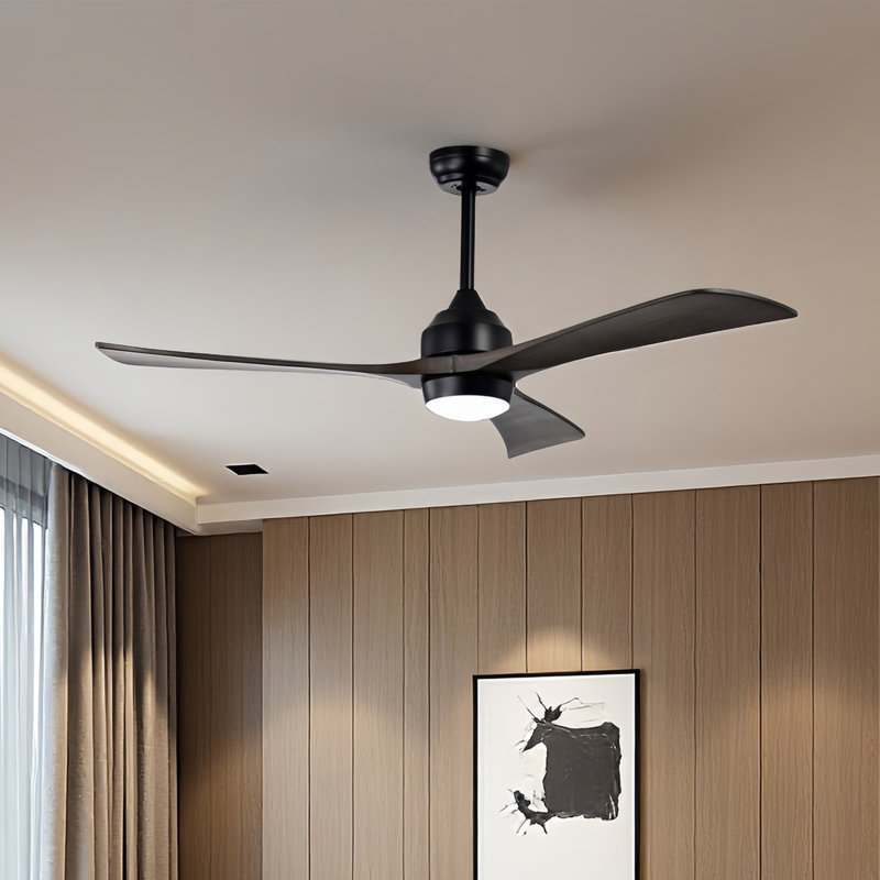  Aura sophisticated 52 In. Indoor Ceiling Fan With LED Light Bulbs And Remote Control, Matte Black / Dark Walnut