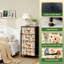 Commode à 4 tiroirs pour la chambre à coucher, fantaisiste, lapins de forêt, champignons, fleurs, petite commode à vêtements pour commode avec commode