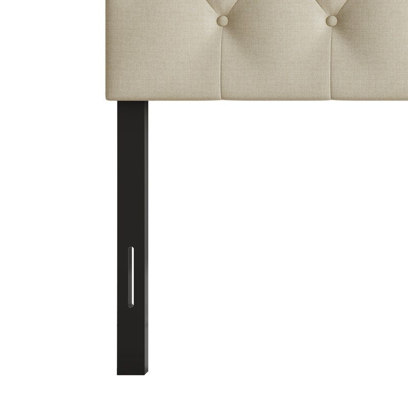 Gunnison Full Tufted Upholstered Headboard, Beige, Full/Double