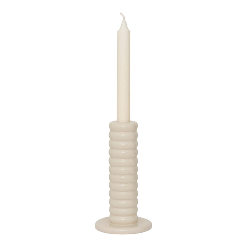 Bougeoir Alfrida Tebongo, blanc cassé, Blanc